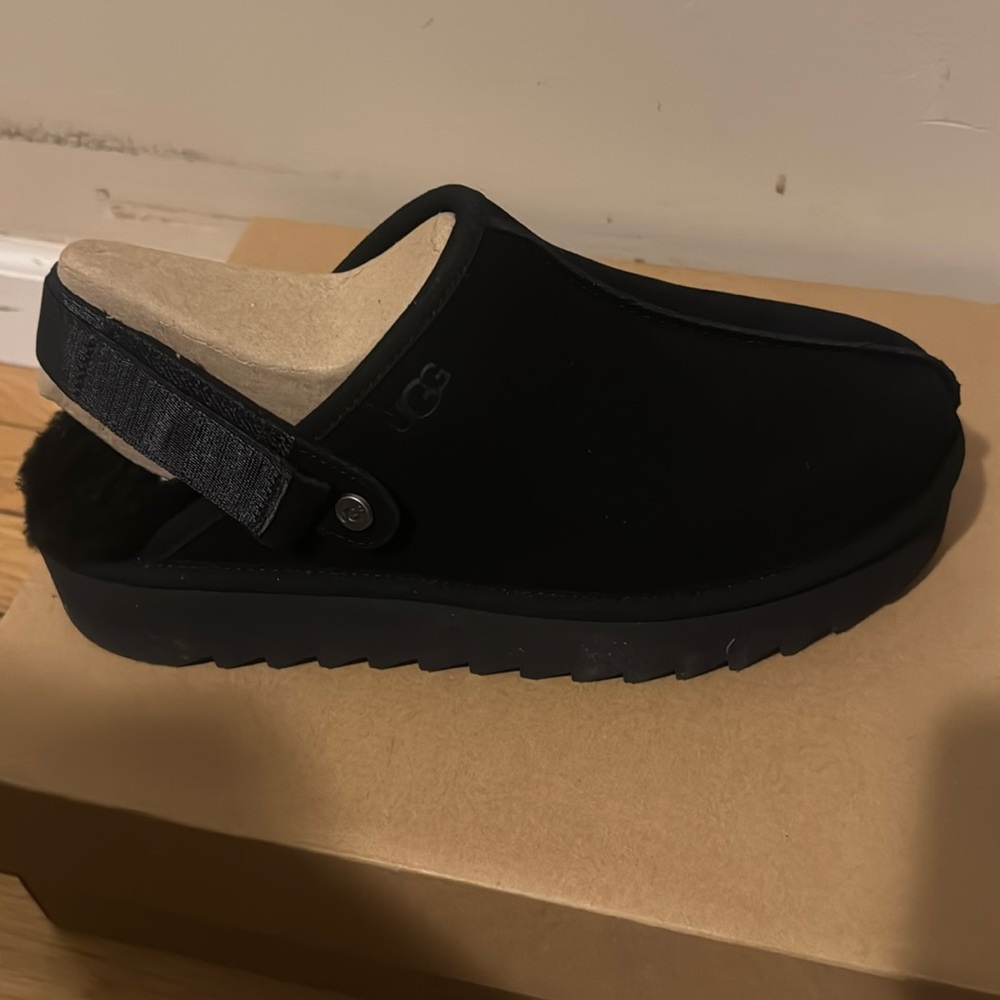 UGG Black Platform Slip-On Shoes